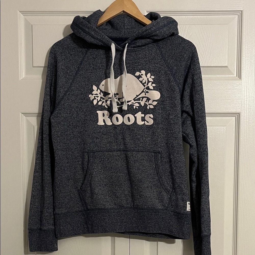 Roots Dark Blue Hoodie with White Logo